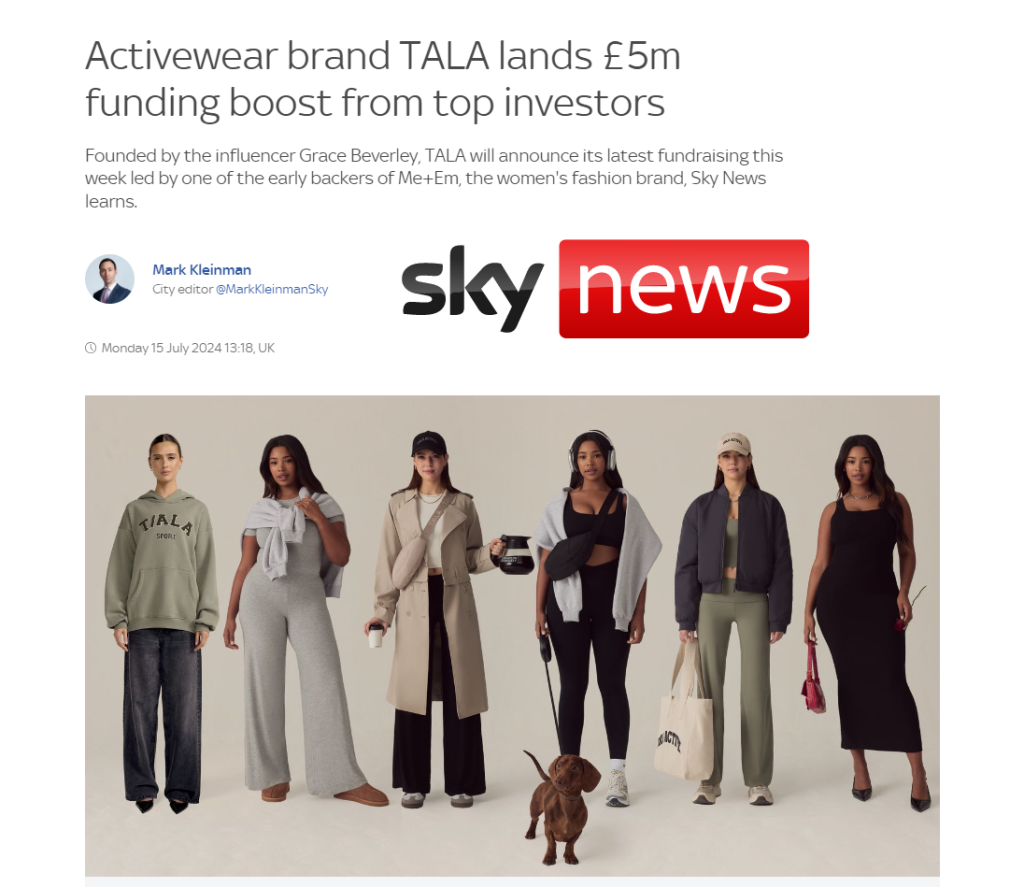 Pembroke VCT invests £3m into activewear brand, TALA